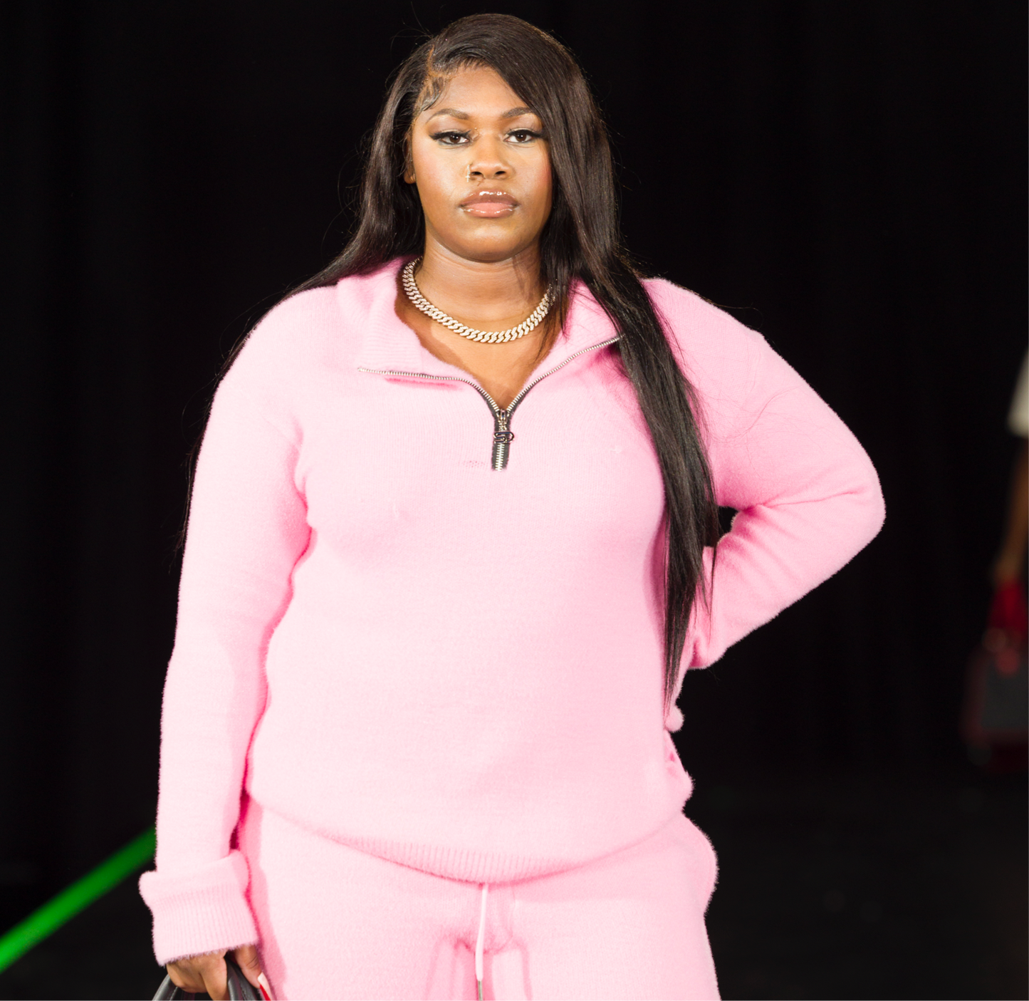 Pink Mohair Quarter Zip