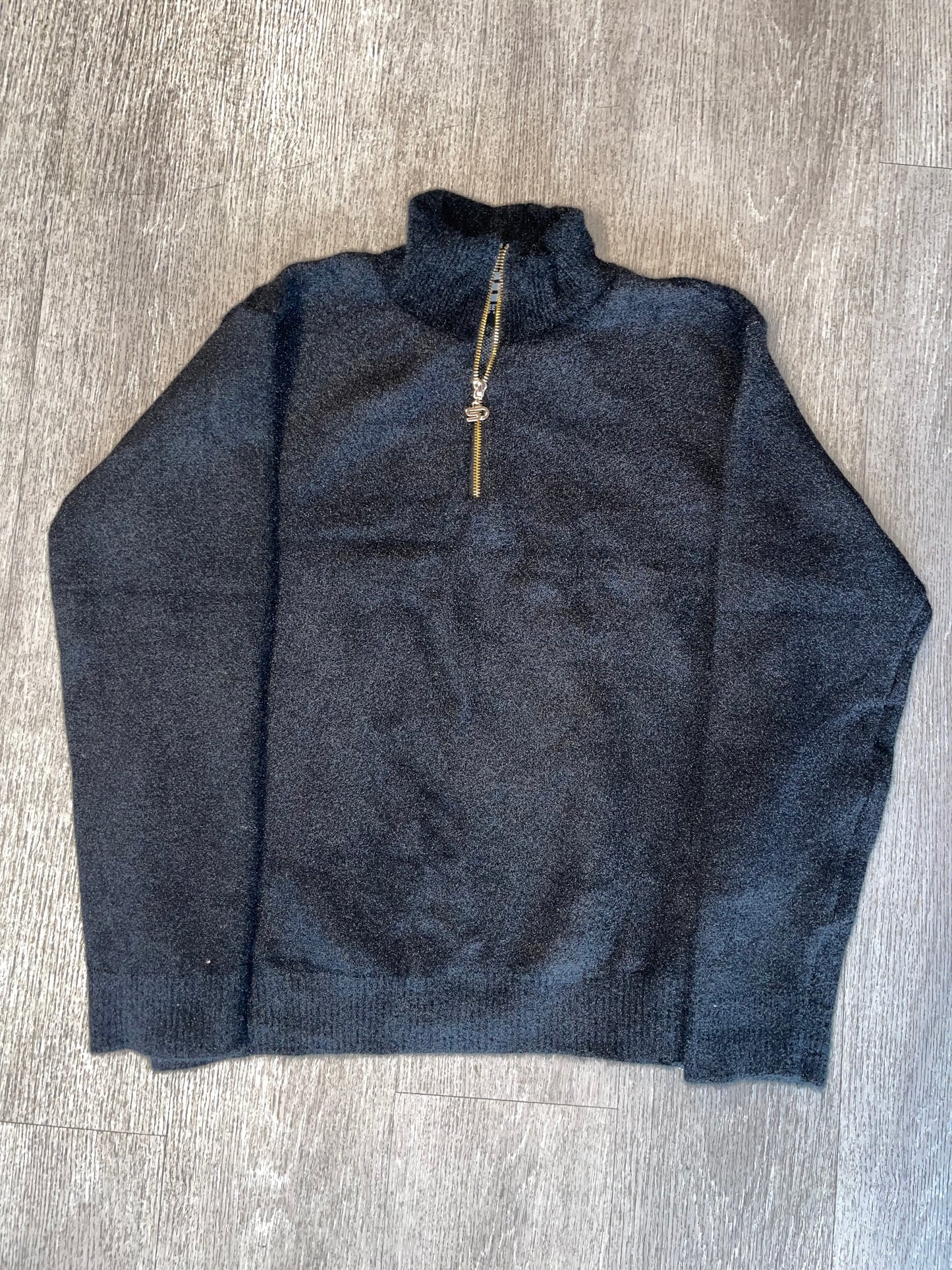 Black Mohair Quarter Zip