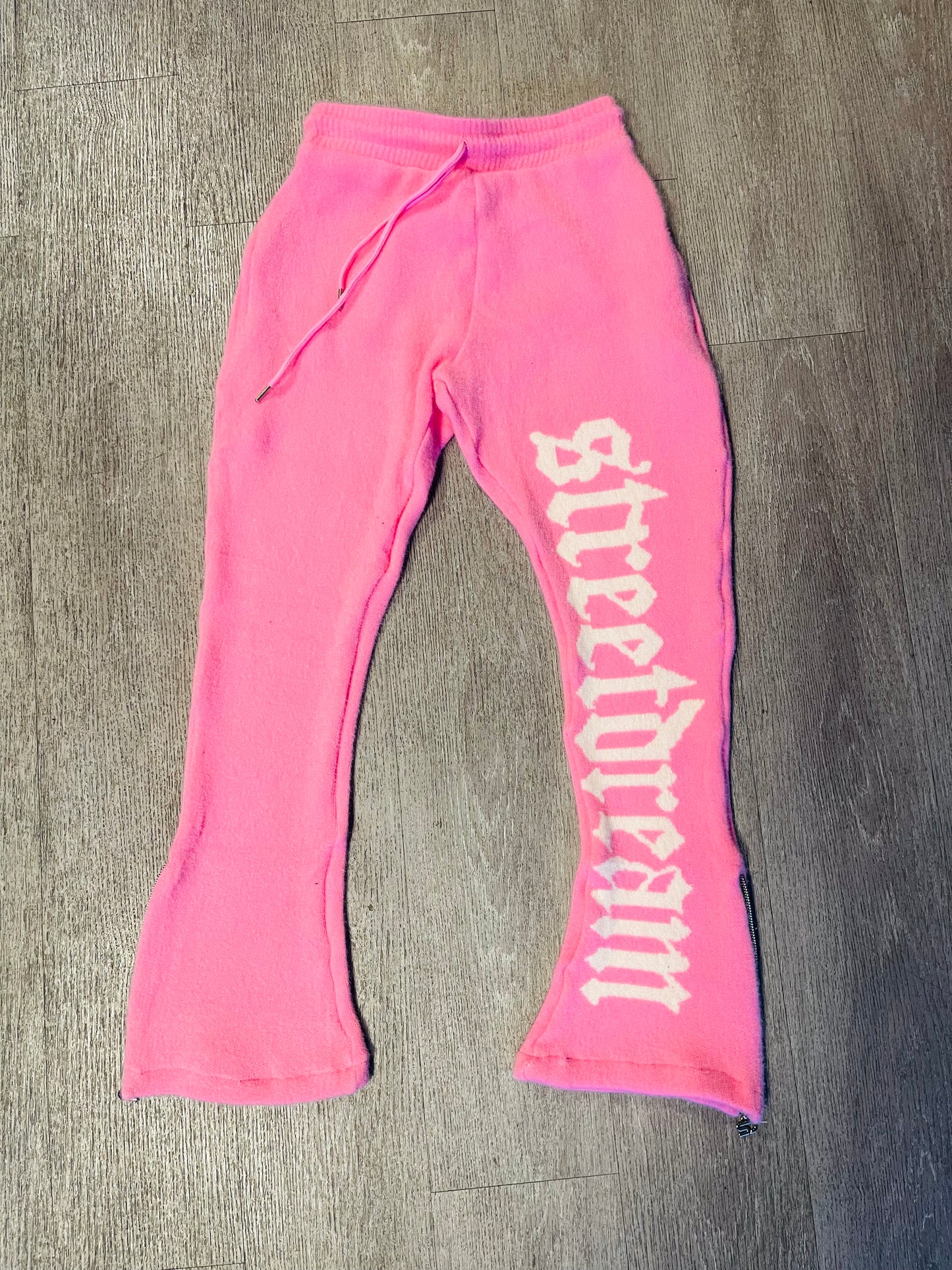 Pink Mohair Stacked Sweats